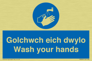 golchwch eich dwylo / wash your hands - safety sign